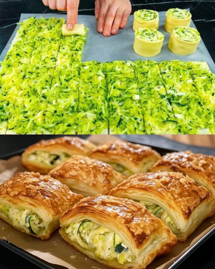 Zucchini and Cheese Puff Pastry Tart
