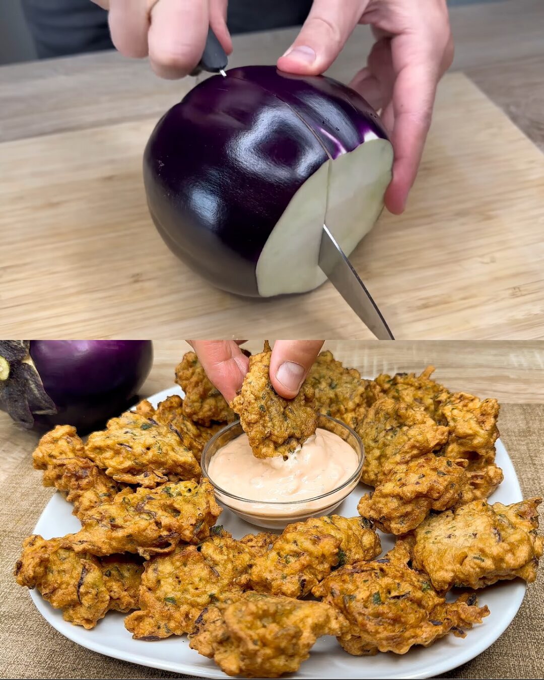 Crispy Eggplant Fritters with Tangy Sauce Recipe