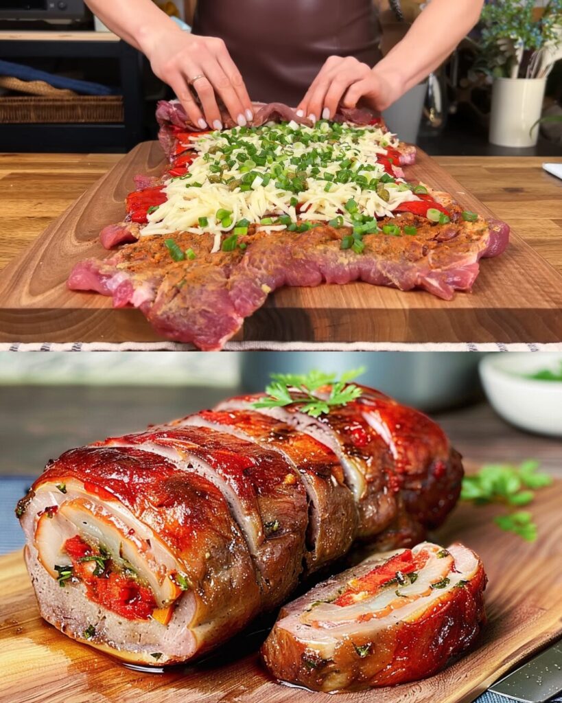Stuffed Pork Neck Meatloaf Recipe