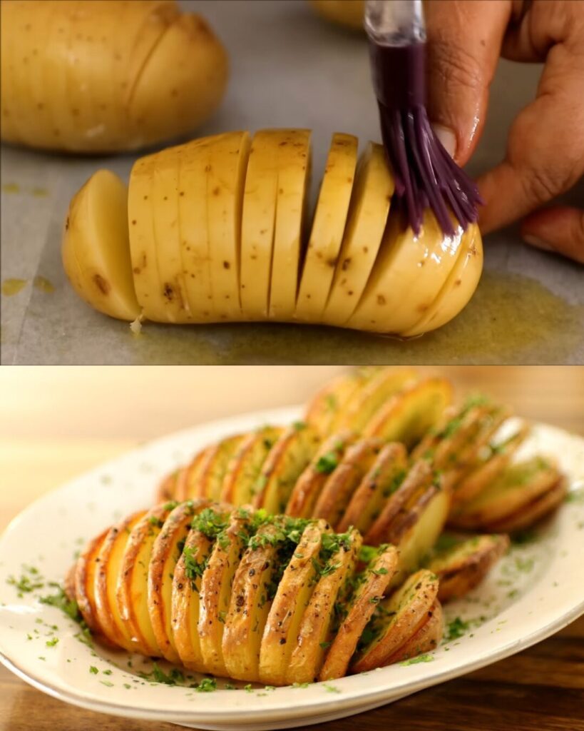 Hasselback Potatoes with Garlic Herb Butter