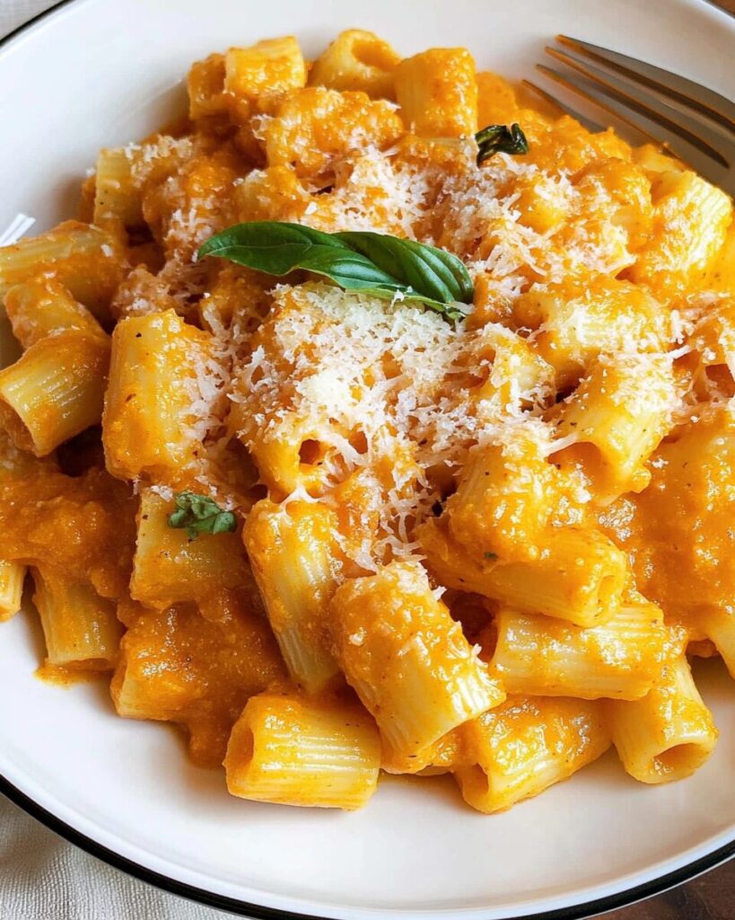 Butternut Squash Pasta Sauce finished dish