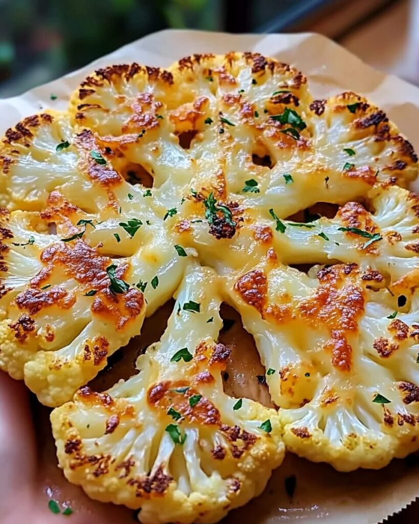 Golden Cheesy Cauliflower Steaks