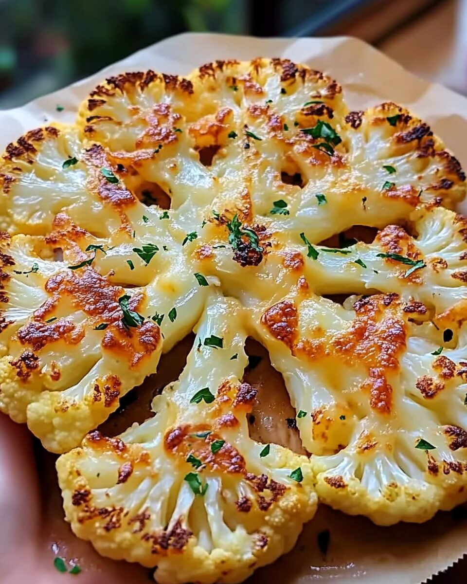 Golden Cheesy Cauliflower Steaks