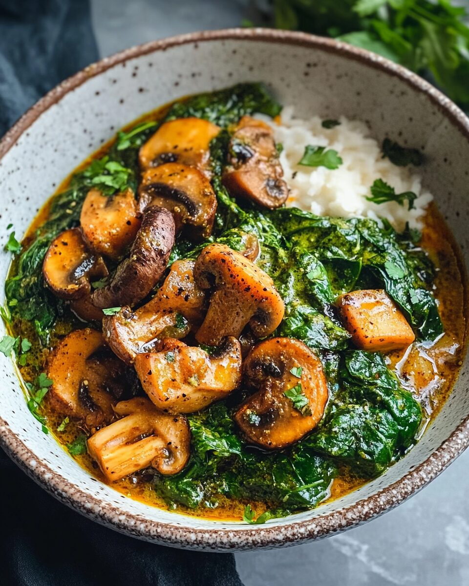 Spinach and Mushroom Curry