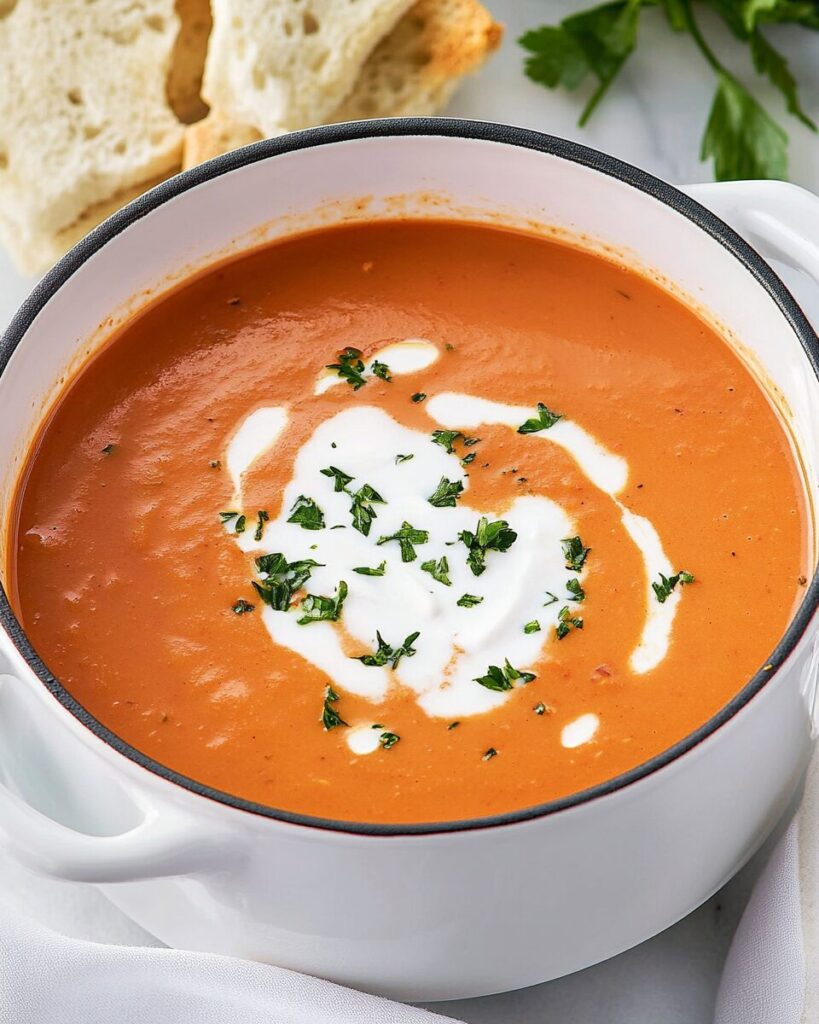 Tomato Bisque finished dish