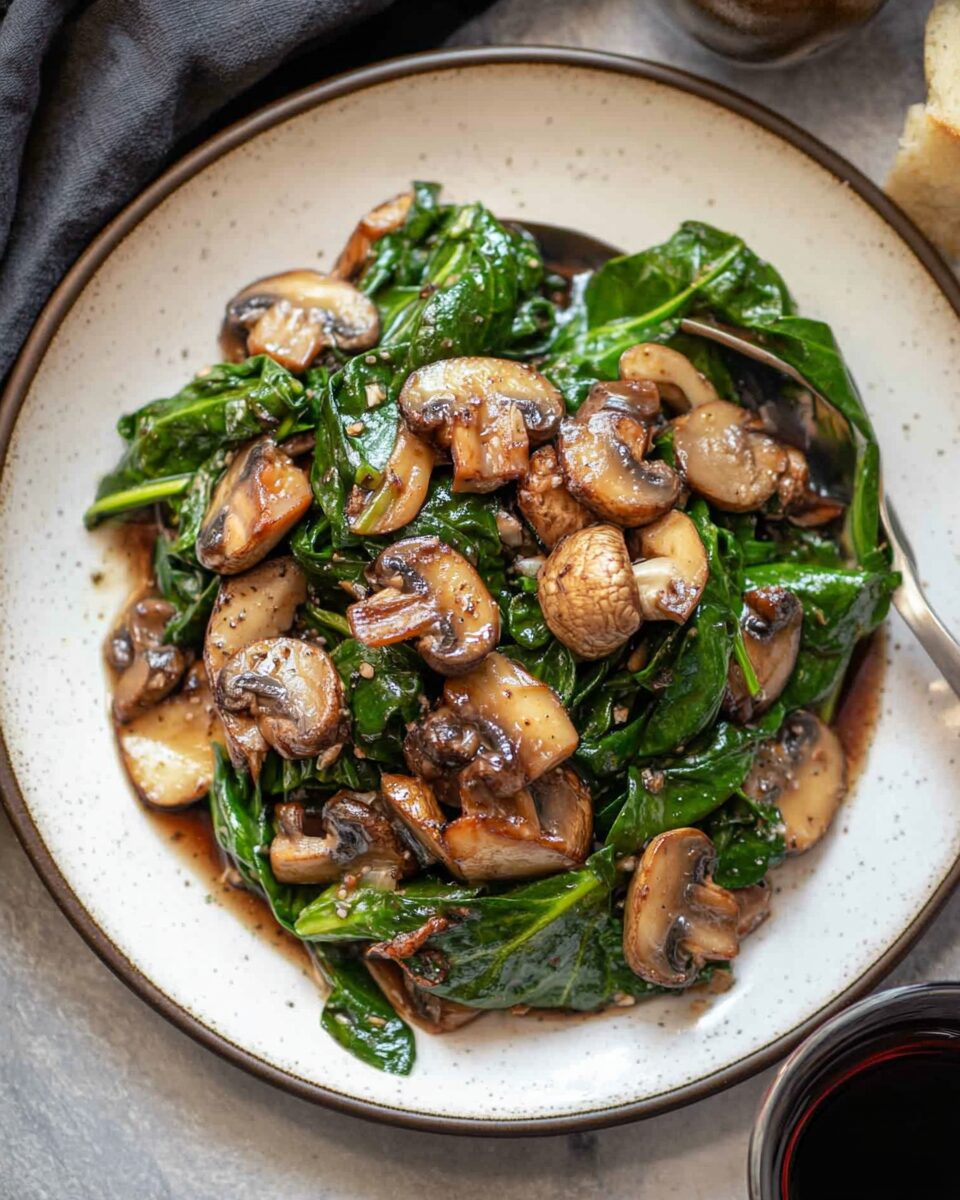 Balsamic Spinach and Mushrooms