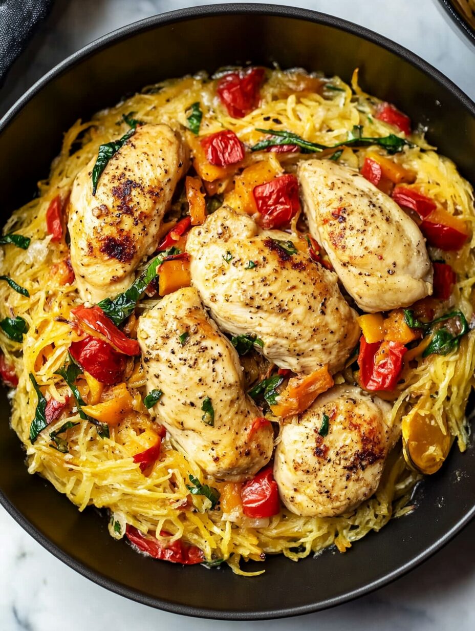 Tuscan Chicken with Spaghetti Squash