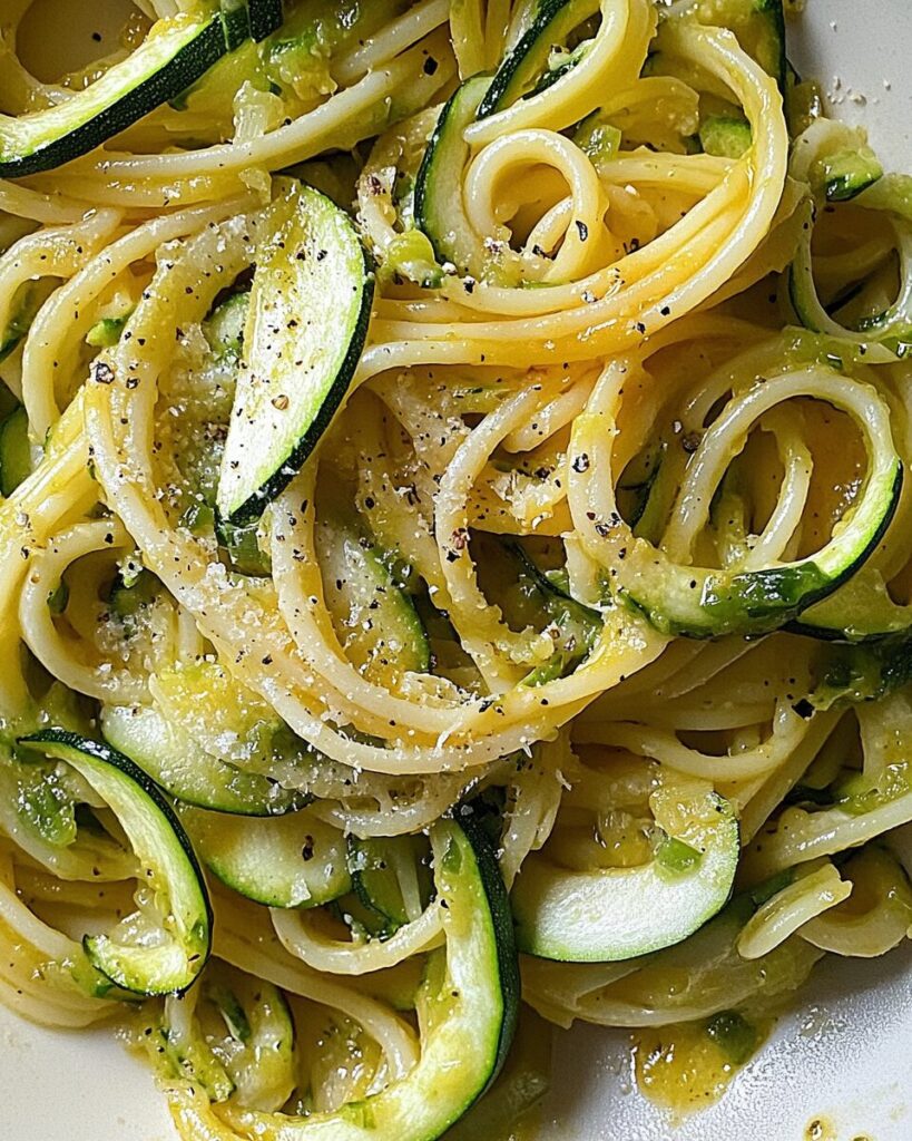 Stanley Tucci’s Zucchini Pasta finished dish