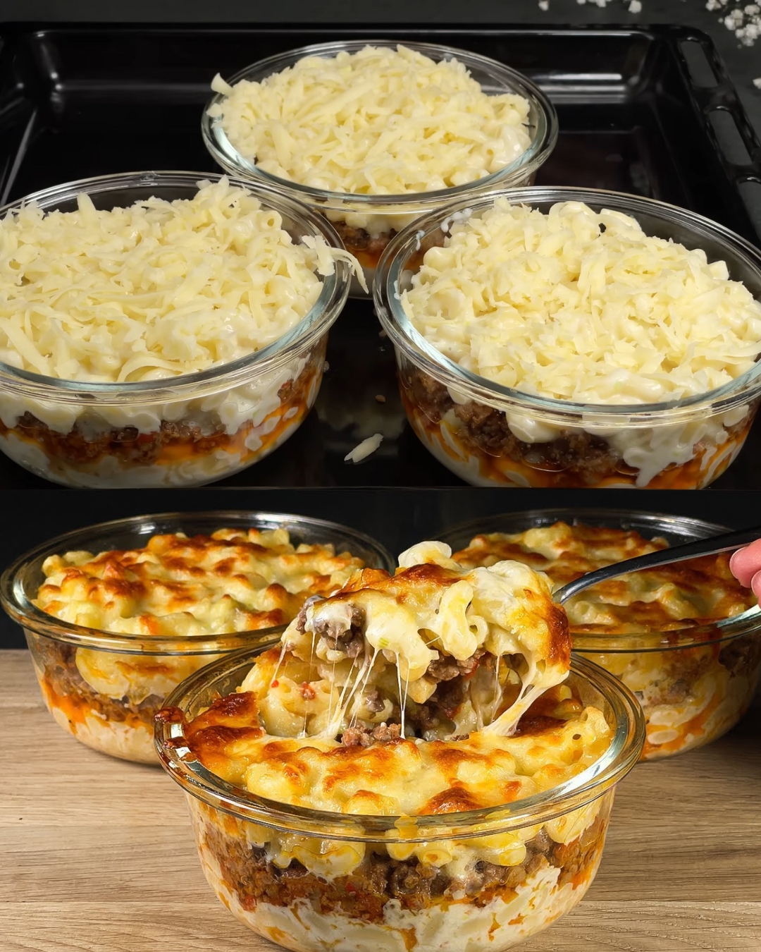 Creamy Pasta Bake with Minced Meat and Mozzarella