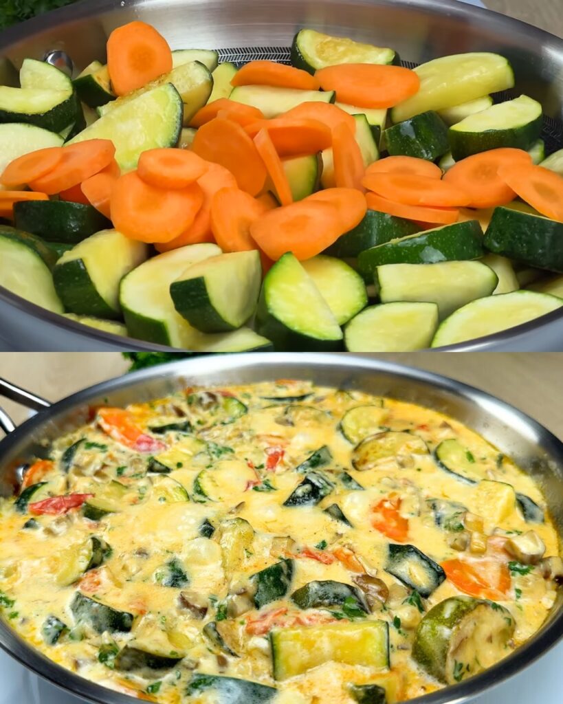 Creamy Zucchini and Mushroom Bake