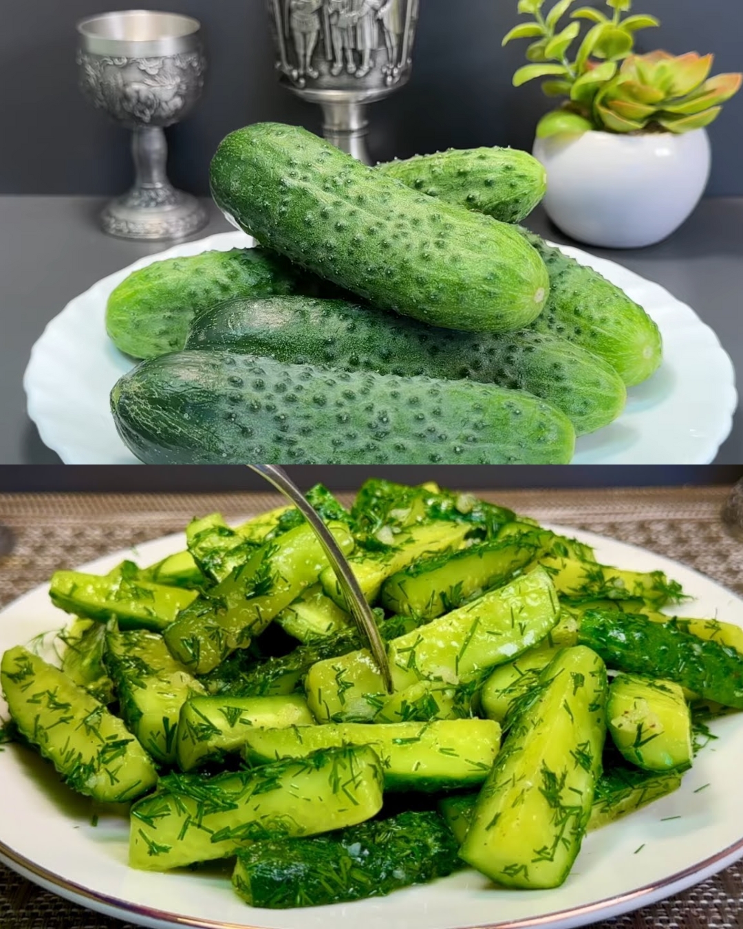 Refreshing Dill and Garlic Marinated Cucumbers