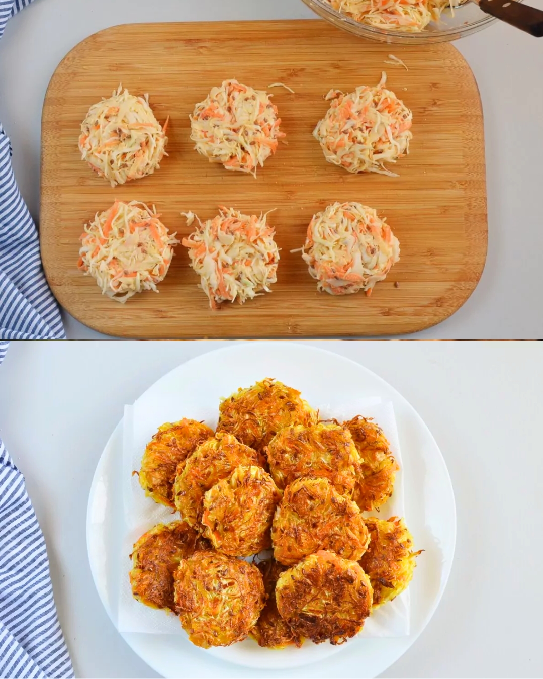 Cabbage and Carrot Vegan Fritters