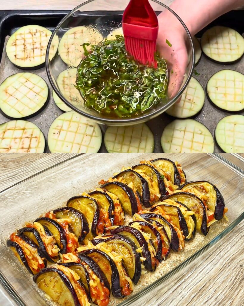 Baked Eggplant with Tomato Sauce and Cheese