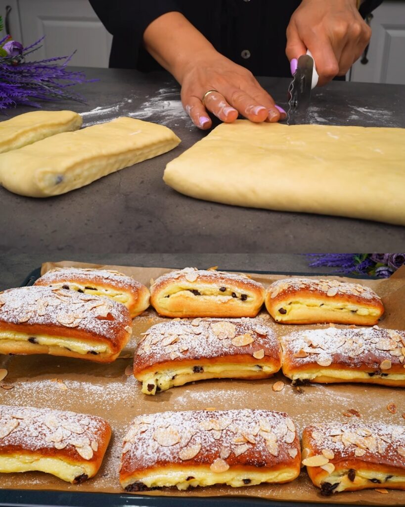 Cream-Filled Sweet Rolls with Chocolate Chips