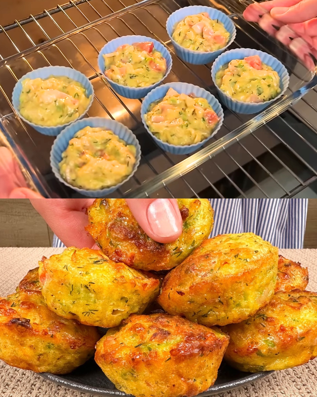Zucchini and Potato Muffins with Creamy Sauce
