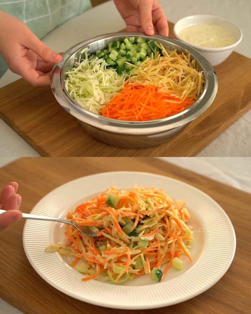Crunchy Cabbage and Apple Salad with Yogurt Mustard Dressing