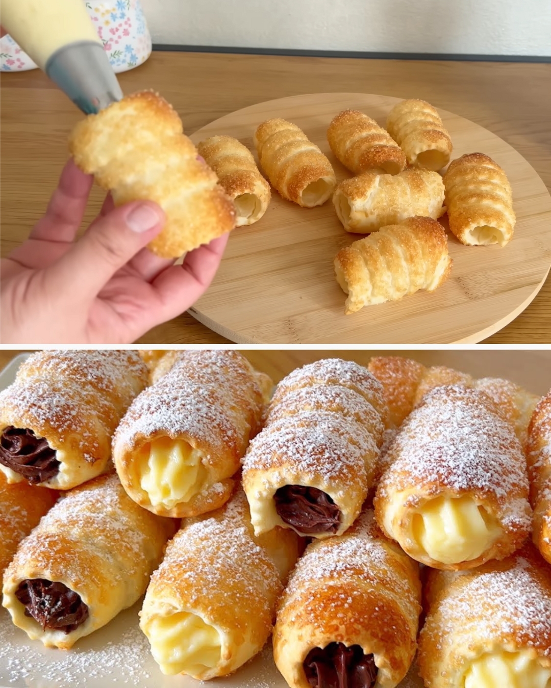 Hazelnut Cream and Custard Puff Pastries