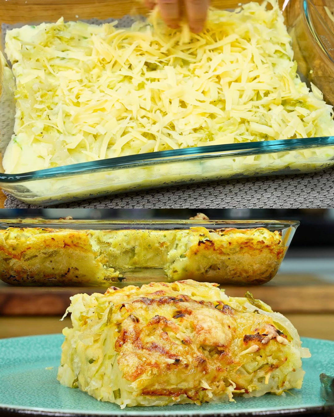 Cheesy Cabbage and Potato Bake Recipe