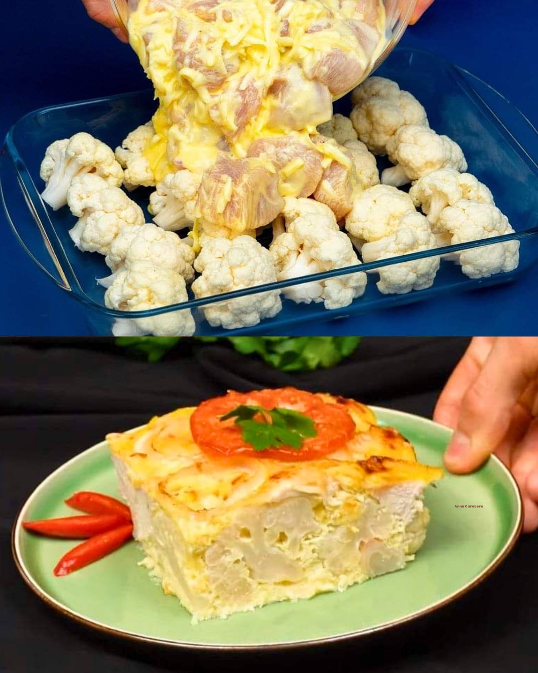 Cheesy Cauliflower and Chicken Casserole