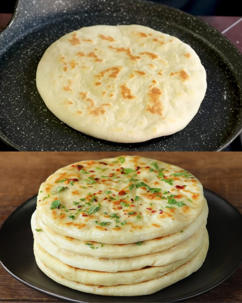 Homemade Skillet Naan with Herb Butter