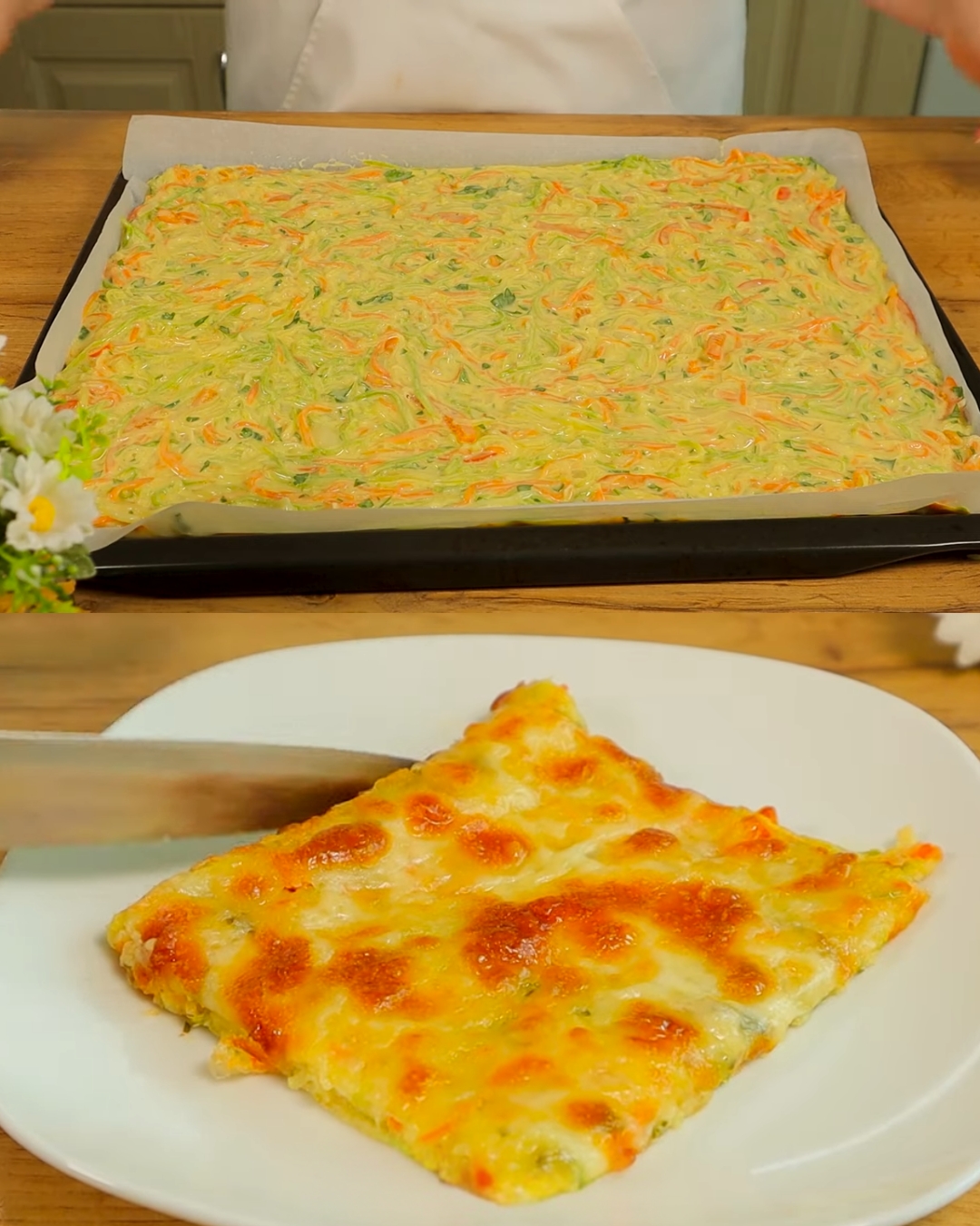 Vegetable Bake with Zucchini, Carrot, and Mozzarella