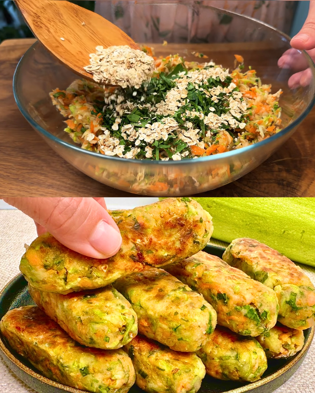 Zucchini, Carrot, and Potato Fritters with Cucumber-Garlic Sauce