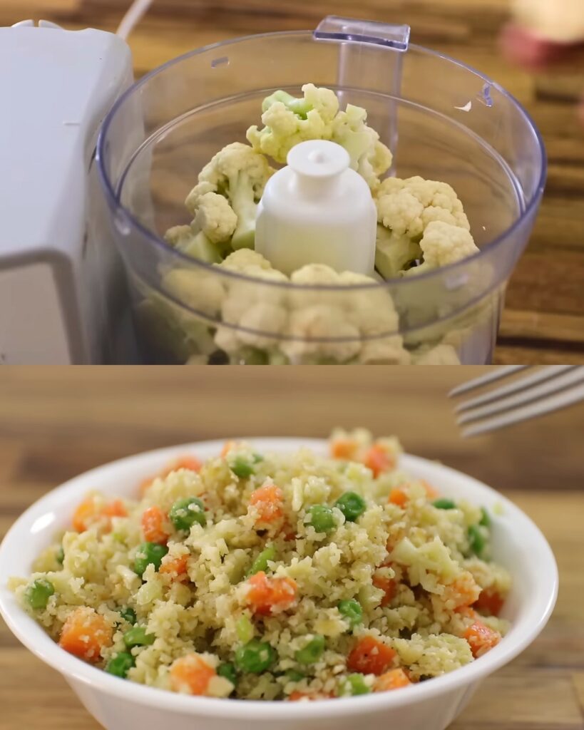Cauliflower Rice with Carrot and Peas