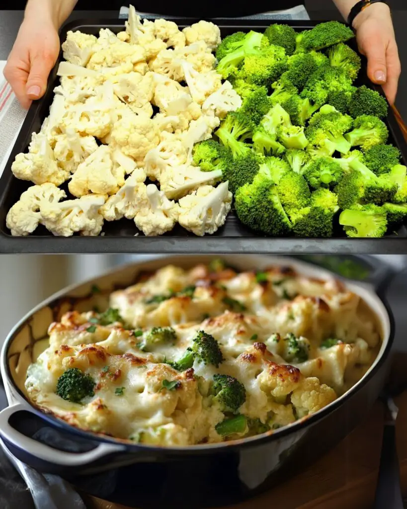Easy Cauliflower and Broccoli Cheese Bake Recipe