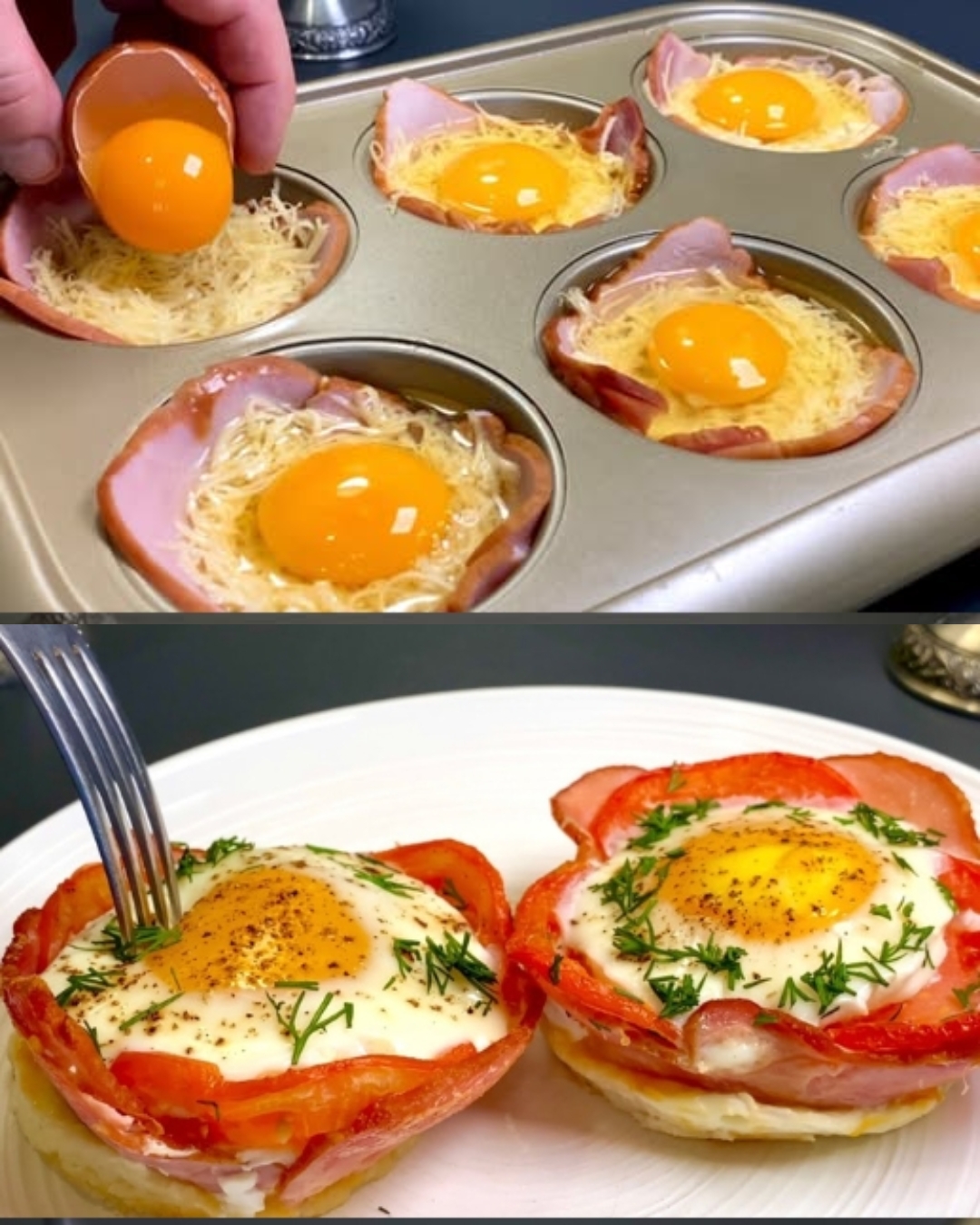 Ham and Cheese Egg Cups
