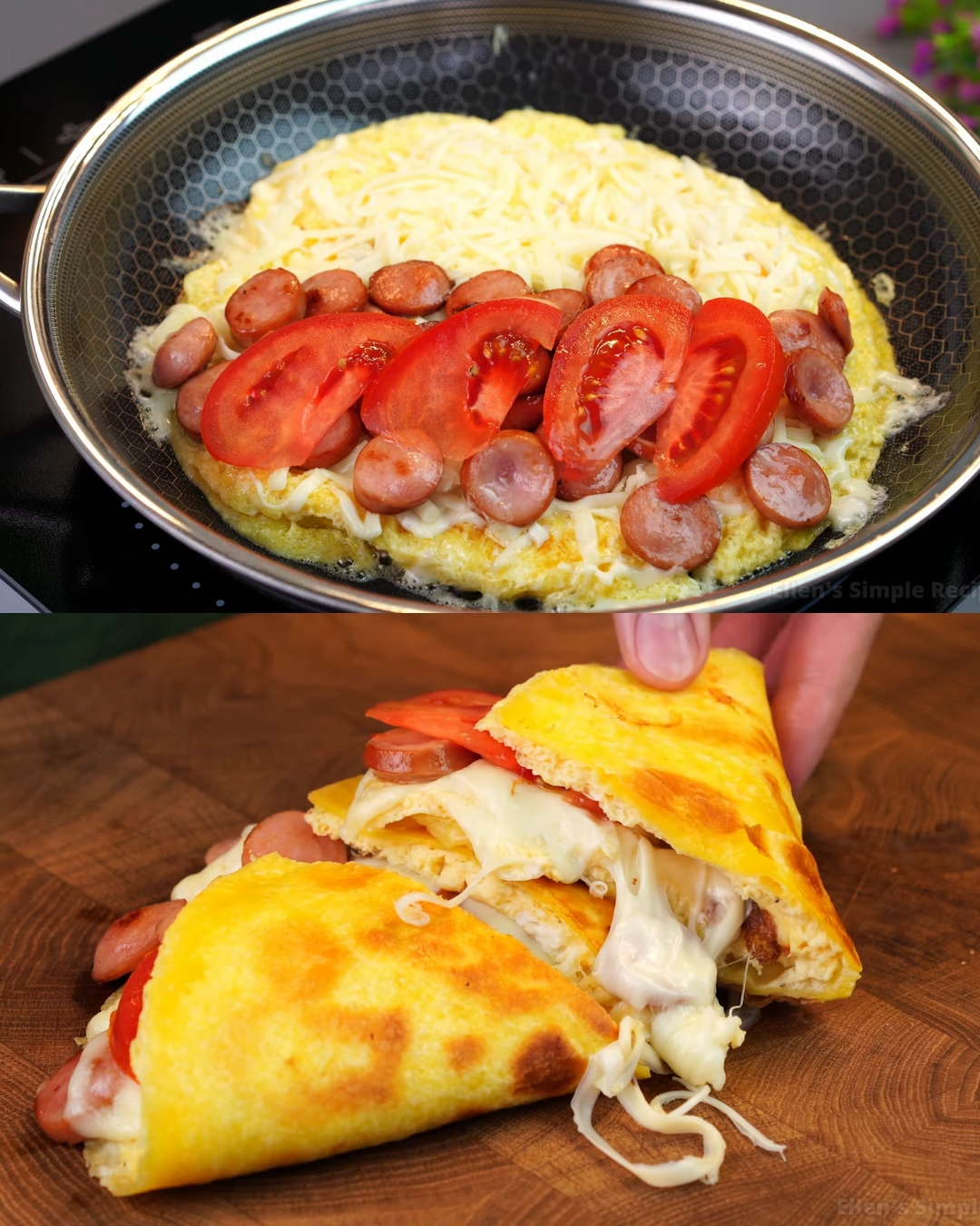 Cheesy Sausage and Egg Tortilla Wrap
