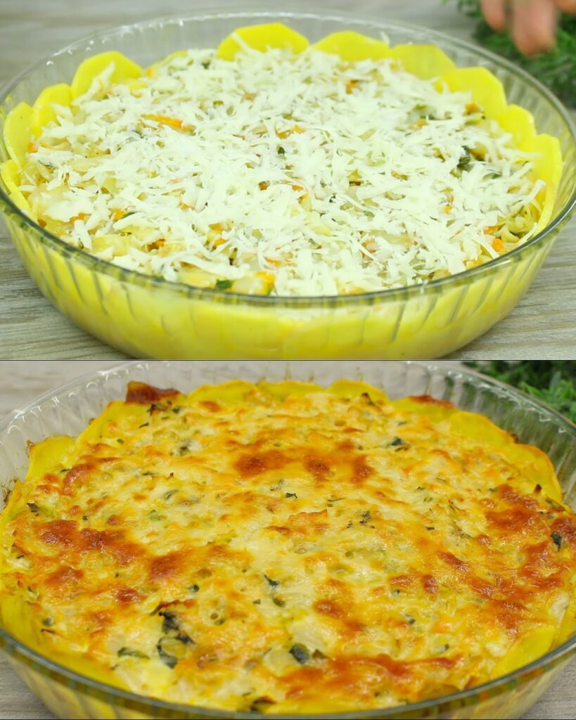 Cheesy Baked Cabbage and Potato Casserole