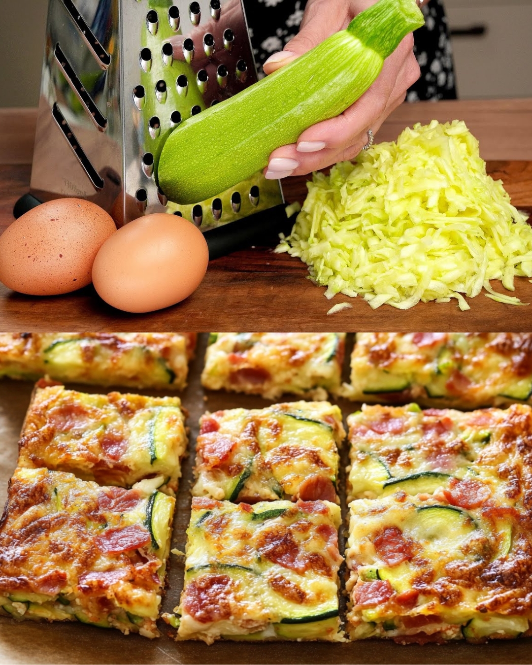 Cheesy Zucchini and Bacon Slice