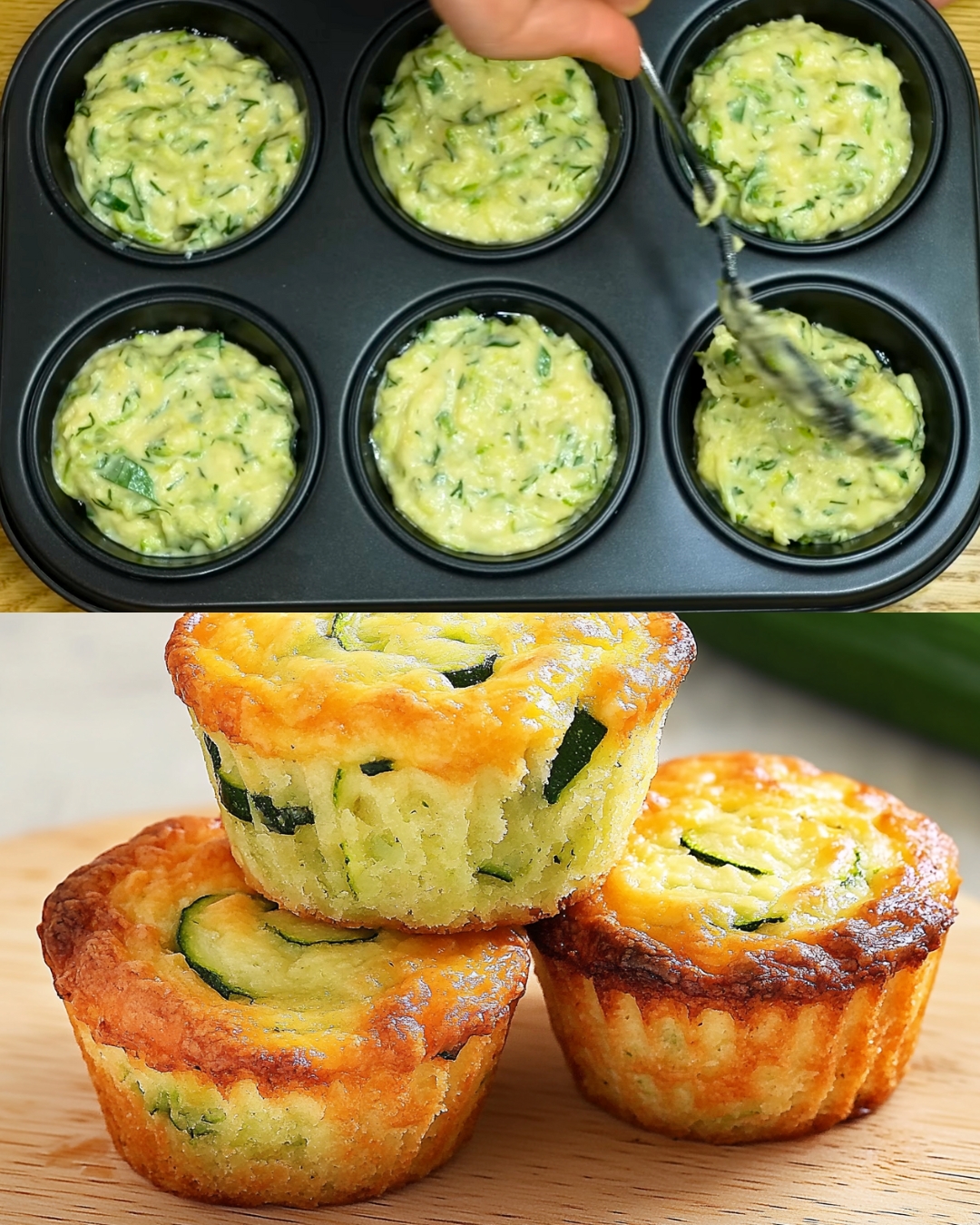 Cheesy Zucchini and Potato Muffins
