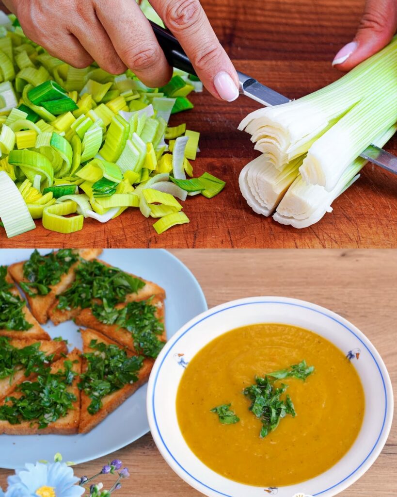 Creamy Vegetable Soup with Herb Toasts