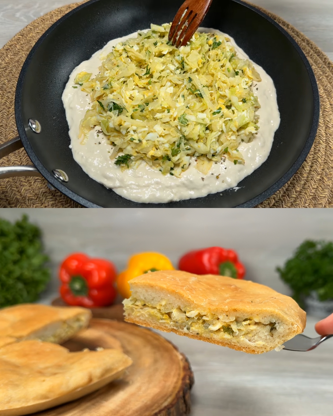 Savory Cabbage Pie with Homemade Dough