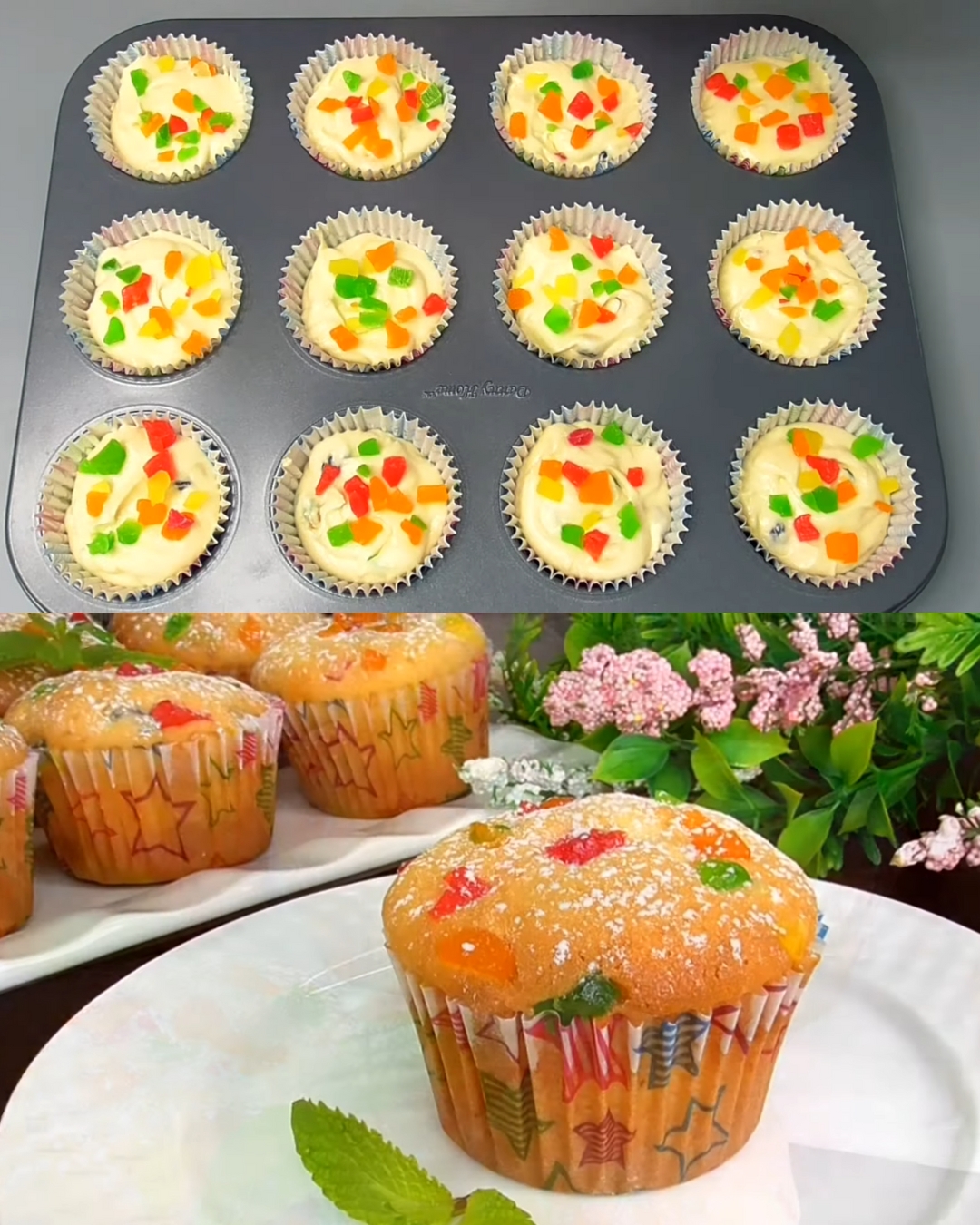 Quick and Easy Muffins with Candied Fruits and Raisins
