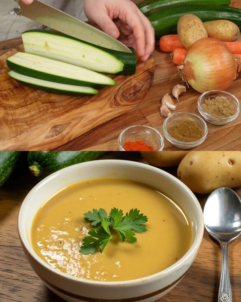 Creamy Vegetable Soup with Herb Croutons