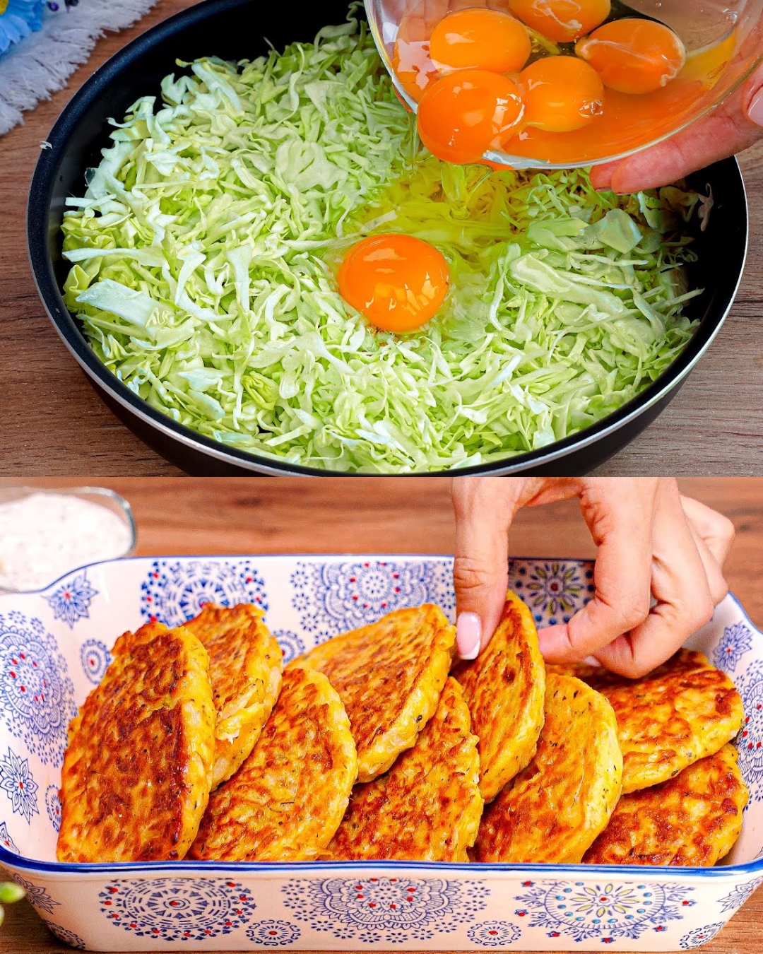 Cabbage Vegetable Patties with Dill Yogurt Sauce