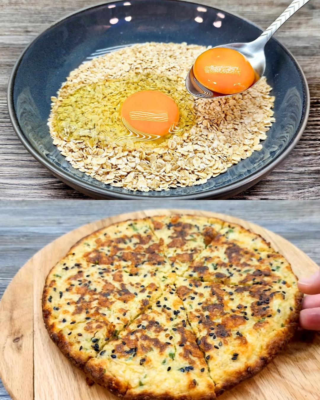 Cheesy Oatmeal Pancakes with Herbs