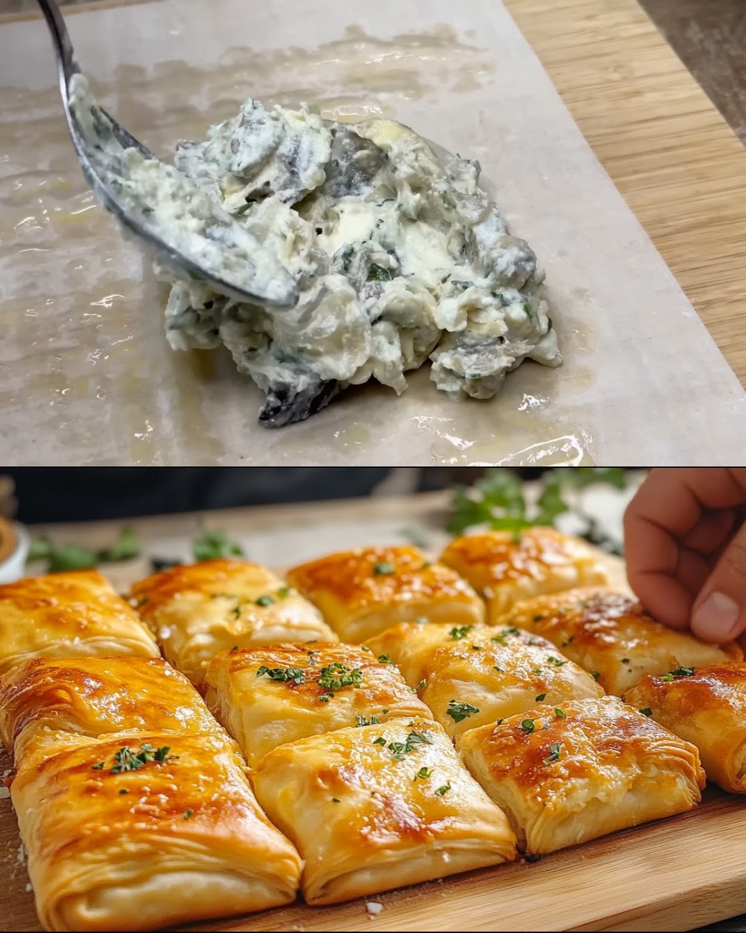 Eggplant and Cheese Filo Pastry Rolls