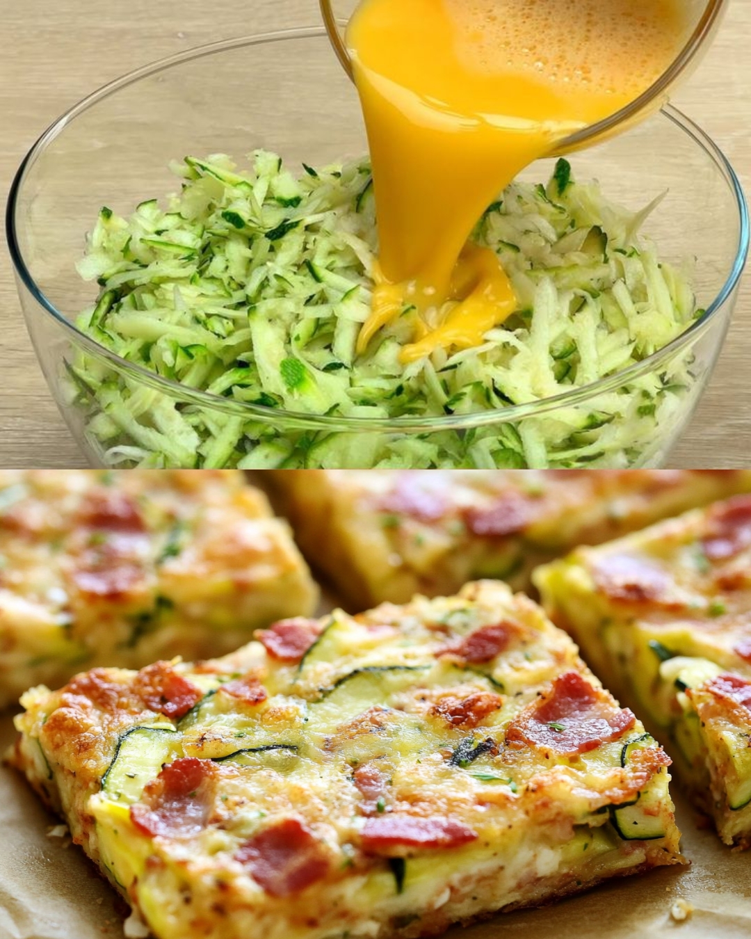 Cheesy Zucchini Bacon Slice