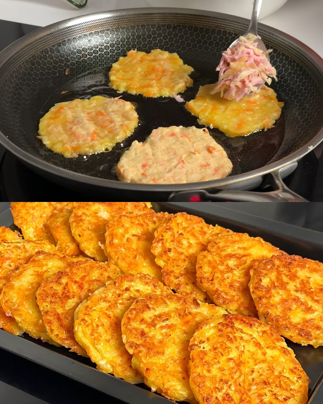 Vegetable and Sausage Fritters with Cheese