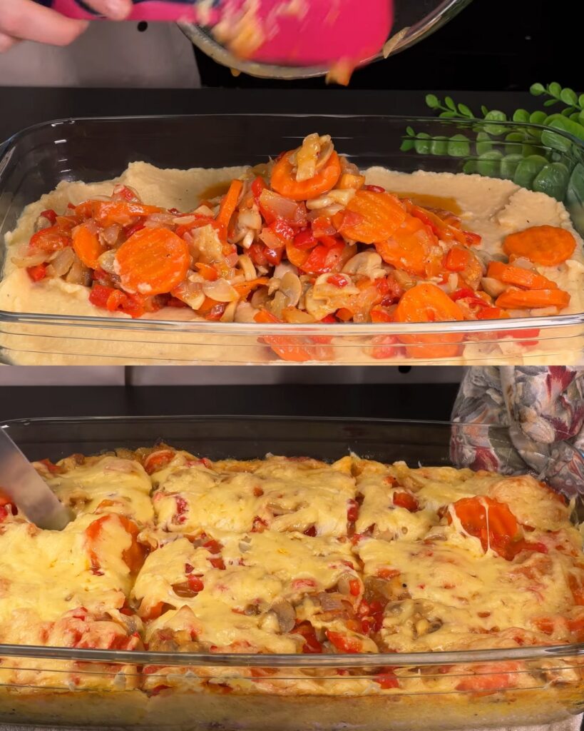 Baked Cauliflower and Vegetable Casserole with Yogurt Herb Sauce