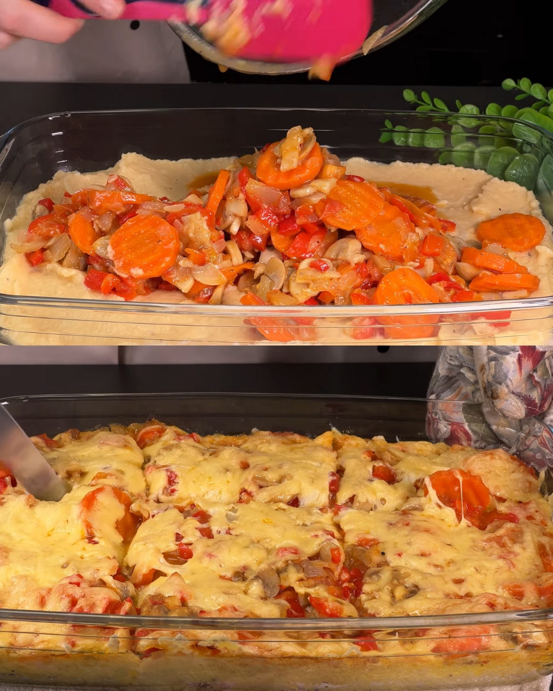 Baked Cauliflower and Vegetable Casserole with Yogurt Herb Sauce