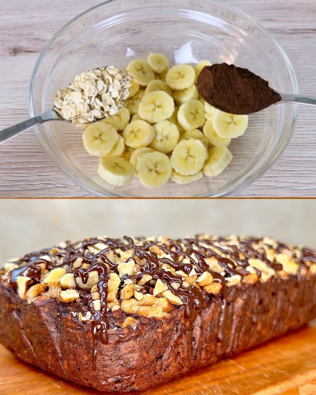 Sugar-Free Banana Oat Loaf with Cocoa
