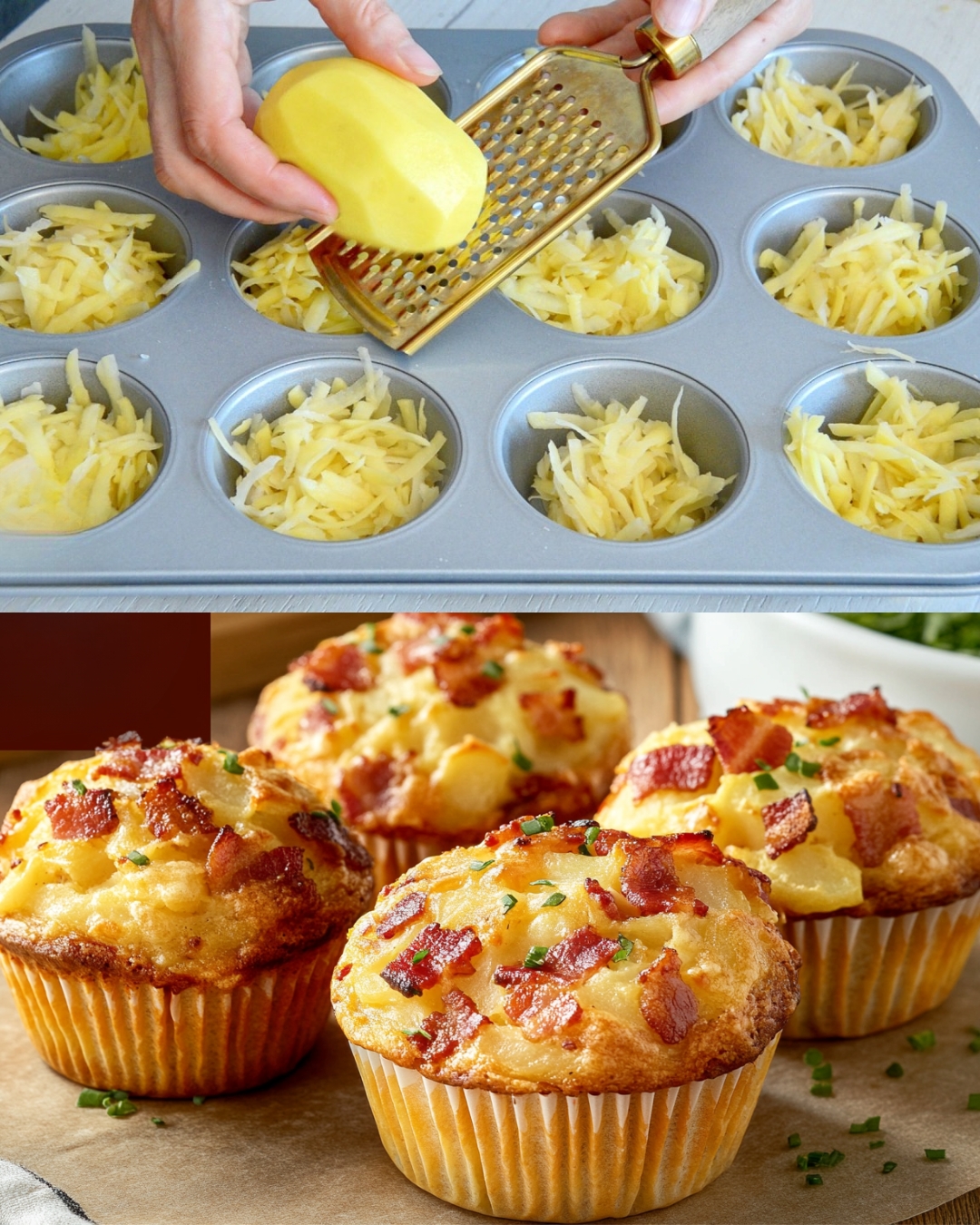 Cheesy Bacon Potato Muffins
