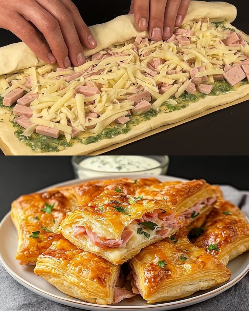 Cheesy Ham Puff Pastry Twists – Crispy, Cheesy, and Irresistible!