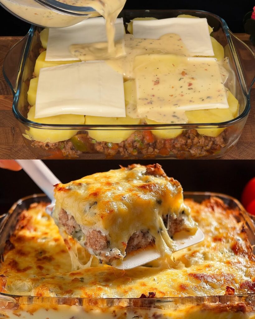Layered Minced Meat and Potato Casserole Recipe