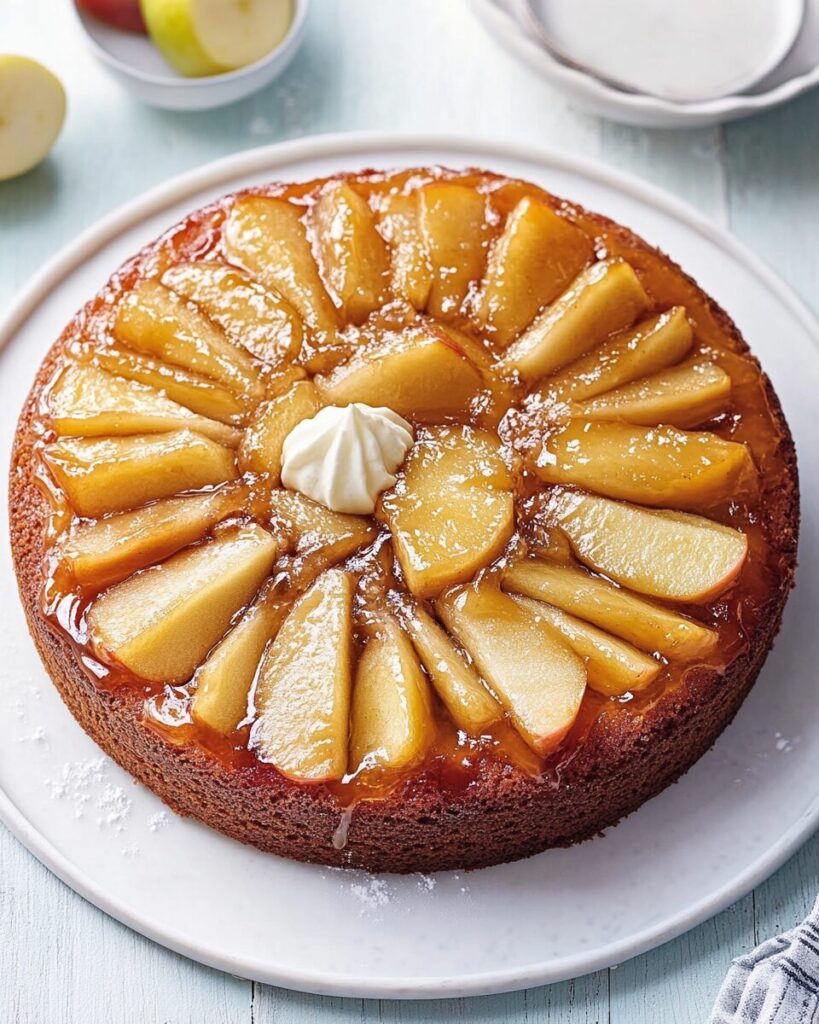 Apple Upside-Down Cake finished dish