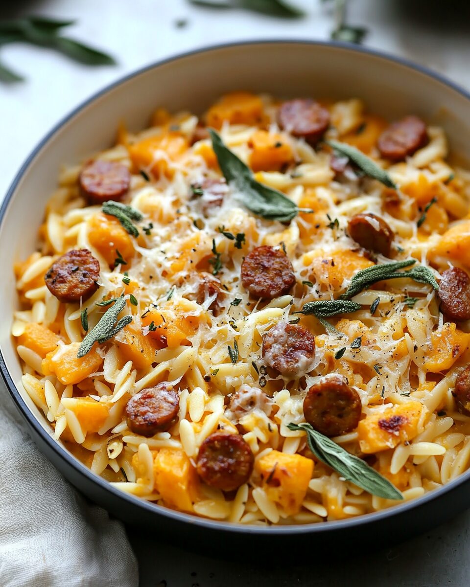 Butternut Squash Orzo with Sausage